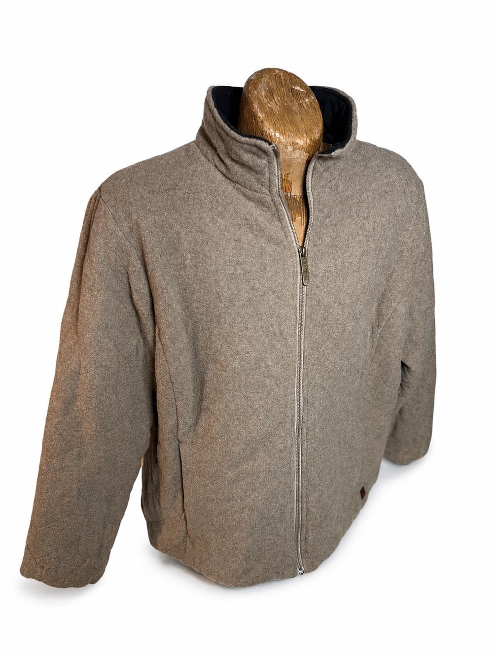 Woolrich Women’s Zip-Up Wool Blend Sweater Jacket - Taupe